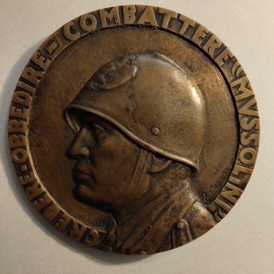 Benito Mussolini, medaglione in bronzo