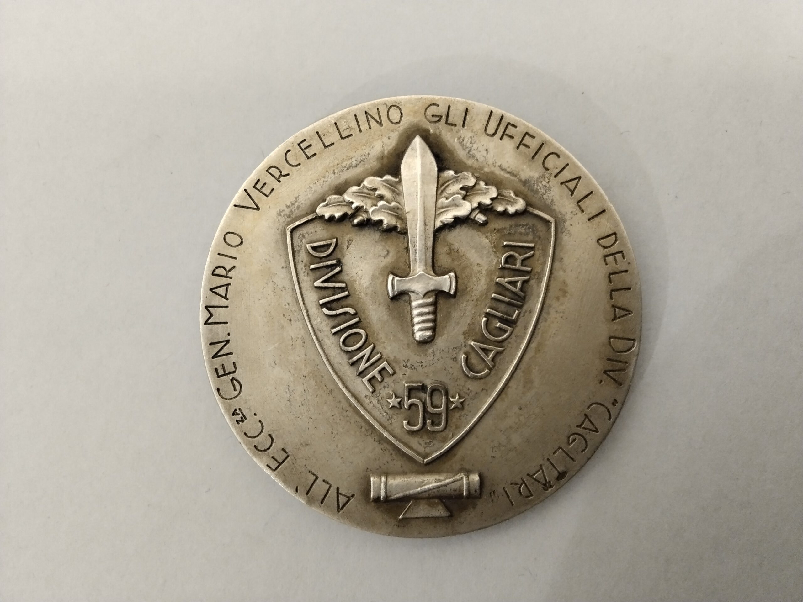 Generale Mario Vercellino, Medaglia commemorativa Divisione Cagliari